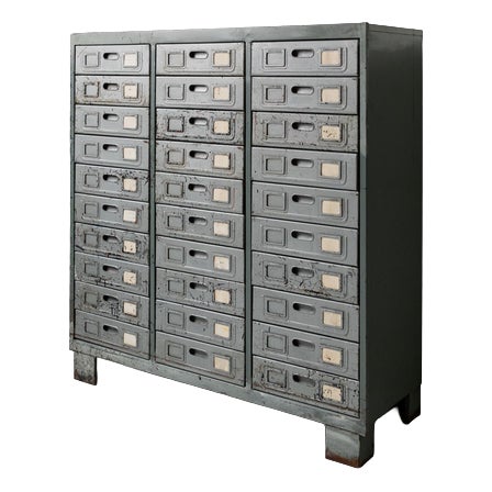 Vintage Industrial Metal Drawer Cabinet, 1960s For Sale