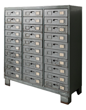 Vintage Industrial Metal Drawer Cabinet, 1960s