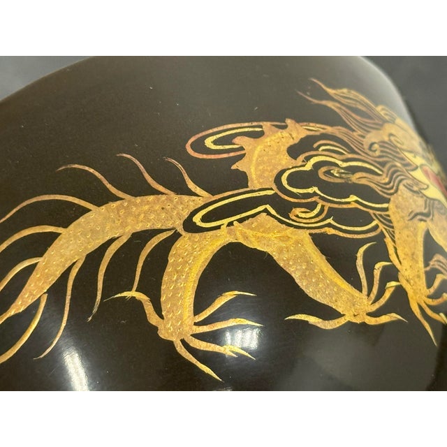 Japanese Lacquer Dragon Bowls, Pair For Sale - Image 9 of 12