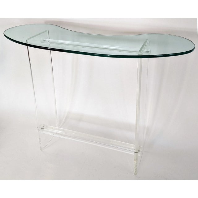 1970s 1970s Vintage Lucite Bar with Glass Top For Sale - Image 5 of 13