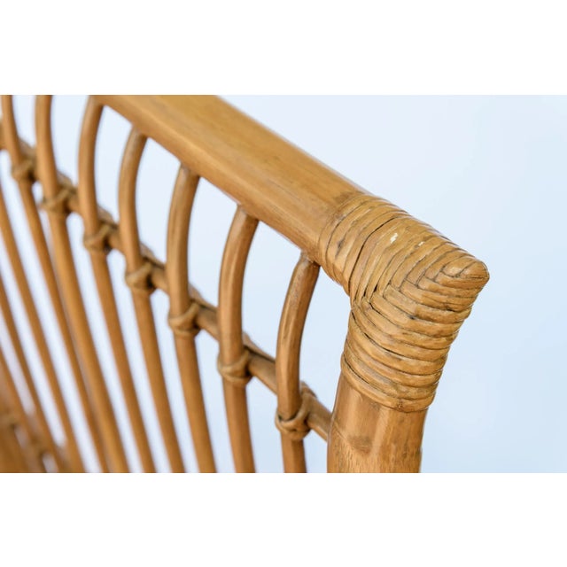 Mid-Century Modern Pair Italian Large Bamboo & Rattan Chairs For Sale - Image 3 of 11