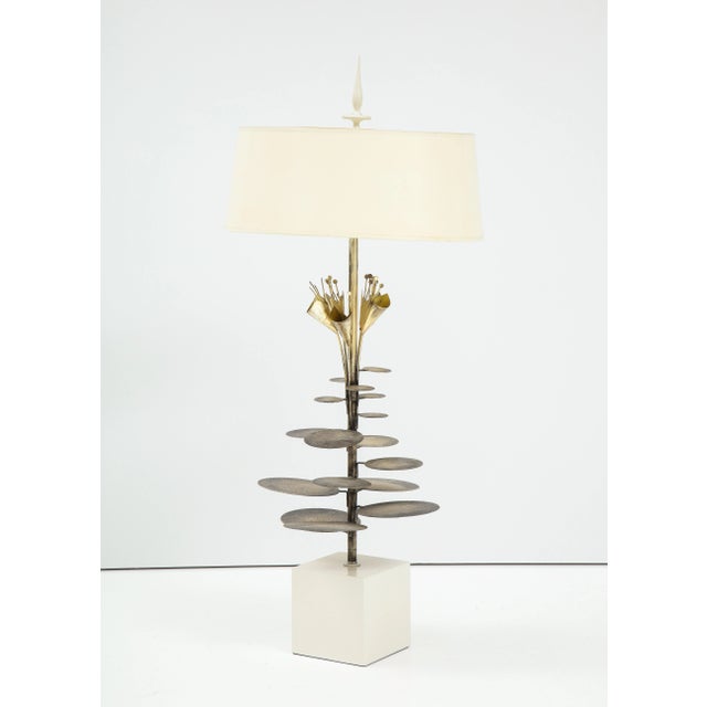 1970's French Lily Pad Lamp For Sale - Image 4 of 11