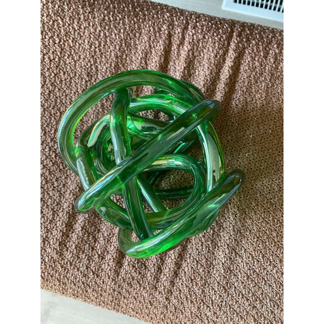 Beautiful heavy molded glass sculpture. Perfect decorative abstract accent for your home!