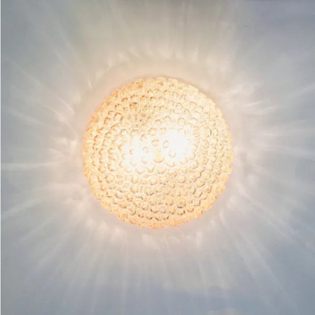 1 of 2 Mid-Century Amber Bubble Glass Ceiling Light/Flush Mount by Helena Tynell for Limburg, 1960s For Sale - Image 9 of 12