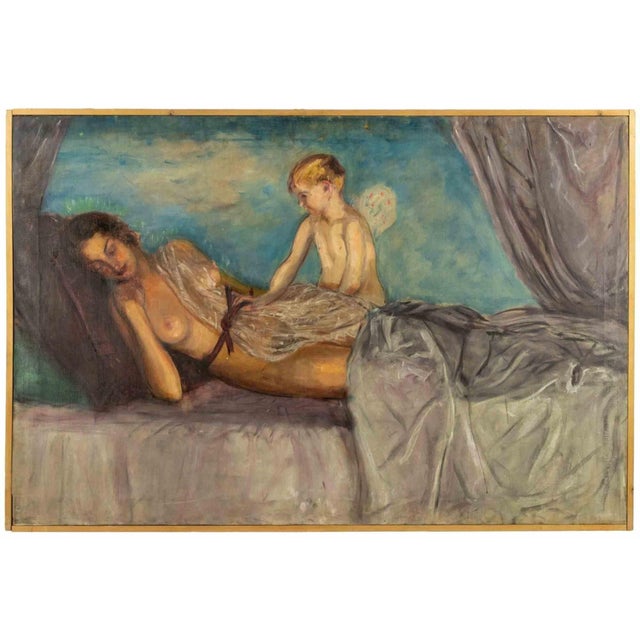 Sleeping woman is an artwork realized by Antonio Feltrinelli in 1930s. Oil on canvas, 110 x 160 cm. Very good conditions...
