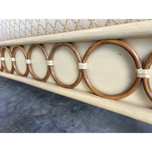 Designed by Orlando Diaz-Azcuy, McGuire's Vendome bed features a tufted, upholstered headboard and footboard, both...