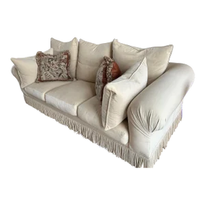 Kreiss Collection Giverny Sofa in Velvet With Bullion Cording