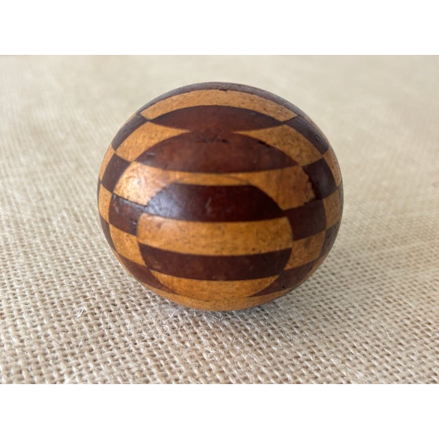 Antique Arts & Crafts Intarsia Inlay Turned Wood Darning Eggs, Set of 5 For Sale - Image 15 of 18
