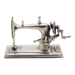 Vintage Italian Handmade Genuine Silver Sewing Machine Figurine Miniature, Made in Tuscany (Italy)