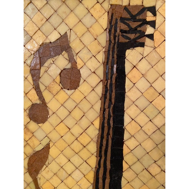 1950s California Mosaic Glass Tile Lute Guitar Instrument Musical Picture For Sale - Image 4 of 11