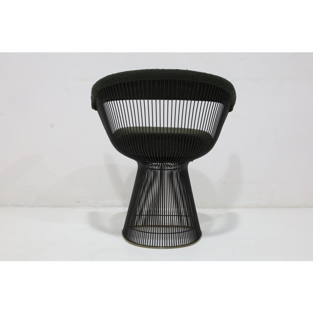 Warren Platner for Knoll Bronze Frame Dining Chairs in Deep Green Boucle' For Sale - Image 9 of 12
