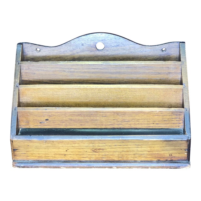 19th Century Antique Hanging Mahogany Letter Holder For Sale