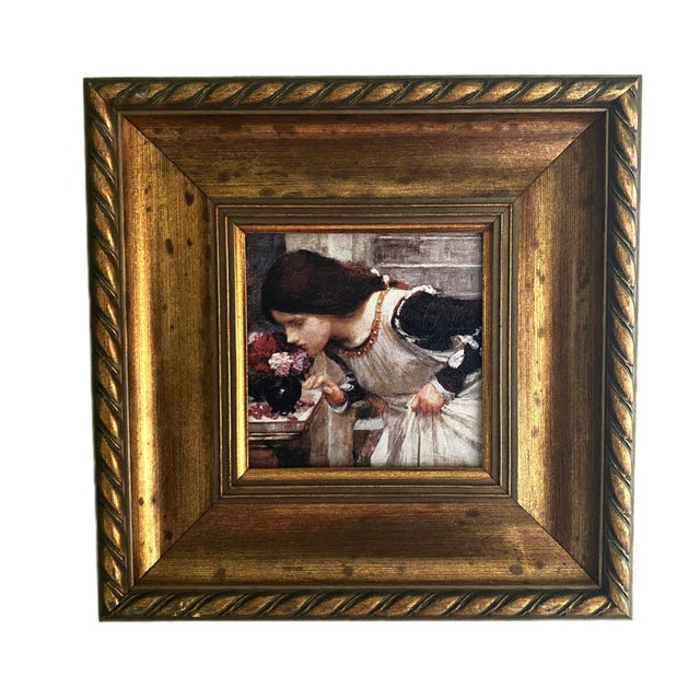 Gold Mid 20th Century, Framed Print: The Shrine, by J. Wm. Waterhouse, Textured Giclee Gold Rope Twist 11.75" For Sale - Image 8 of 17