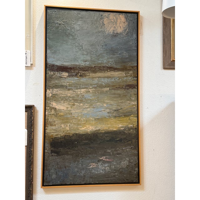 Piotr Strelnik Figurative Sunkissed Blue Landscape Painting, Signed For Sale - Image 16 of 17