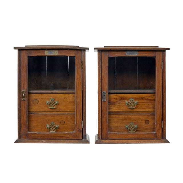 Small English Nightstands in Oak from HMY Osbourne, Set of 2 For Sale