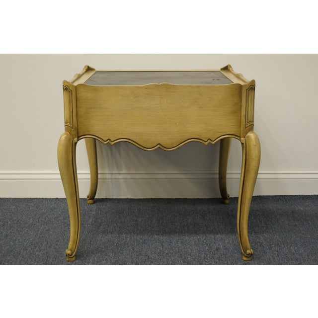 John A. Colby & Sons French Provincial Pickled Wood 25" Square Accent End Table For Sale - Image 12 of 13