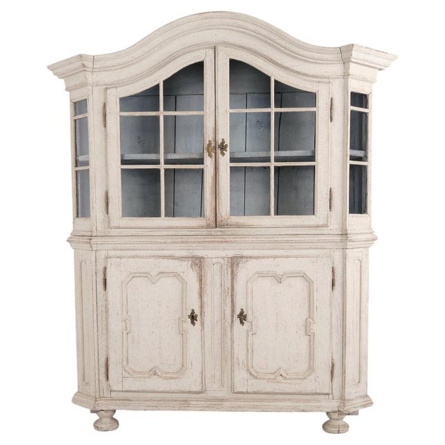 Antique German Painted Oak Display Cabinet with Glass Doors, 1790s For Sale - Image 17 of 17