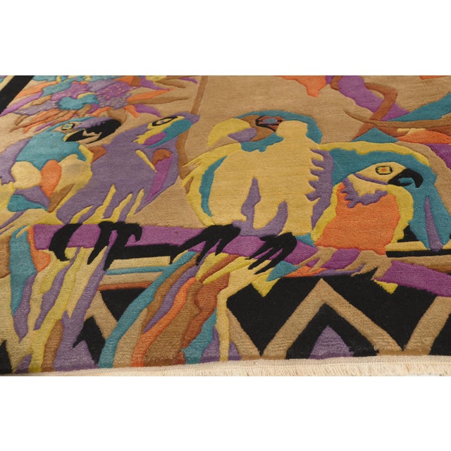 Late 20th Century Vintage Pictorial Tibetan Rug, 08'06 X 09'09 For Sale - Image 5 of 10