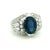 Modern 1980s Platinum Natural Thai Sapphire & Diamond Ring, Gia Certified 4.33 Carats, Size 8 For Sale - Image 3 of 12