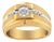 14K Yellow Gold Plated .925 Sterling Silver Miracle-Set 1/5 Cttw Diamond Men's Band Ring - Size 11 For Sale