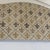 Pair of small polychrome wooden headboards. Decorated with a geometric diamond pattern featuring the Fleur-de-lis, painted...