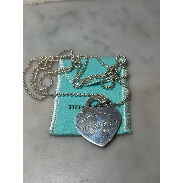 Tiffany & Co. Sterling Silver Heart Tag Necklace 29.8g For Sale - Image 6 of 7