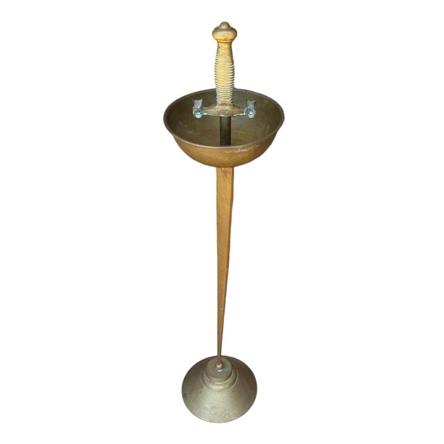 Early 20th Century Art Deco Italian Bronze Sword Ashtray Stand For Sale - Image 5 of 10