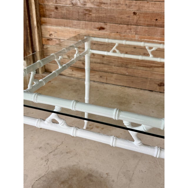 Vintage Coastal Regency Faux Bamboo Game or Card Table by Phyllis Morris For Sale - Image 10 of 12