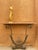 Metal Poillerat-Style Wall-Mounted Scrolled Iron + Marble Console Table For Sale - Image 7 of 8
