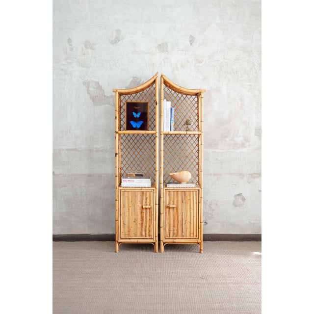 Pagoda-Style Modular Bookcase in Bamboo, 1970s, Set of 2 For Sale - Image 11 of 11