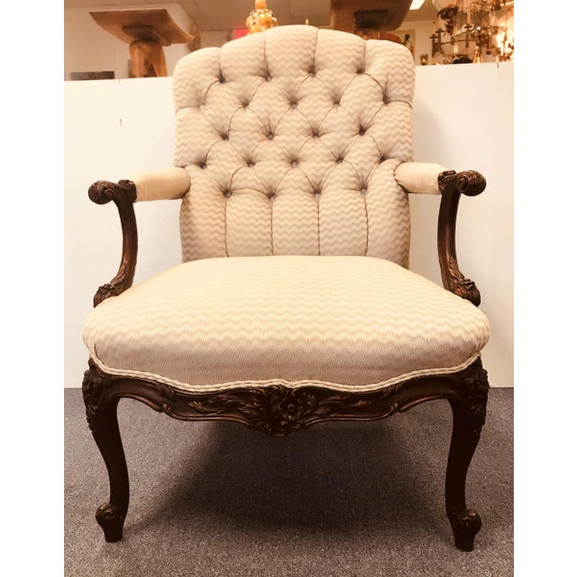 Late 19th Century Antique Georgian Style Carved Walnut Armchair For Sale - Image 4 of 13