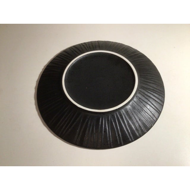 2010s Asian Style, Black Ceramic Plates - Set of Four For Sale - Image 5 of 10