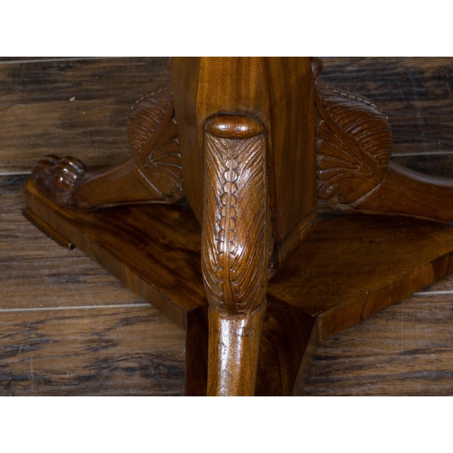English 19th Century Mahogany Guéridon with Gadroons and Griffin Inspired Legs For Sale - Image 10 of 11