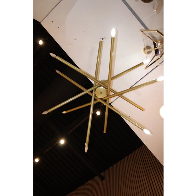 Nior Ikram Chandelier, Metal With Brass Finish For Sale - Image 4 of 4