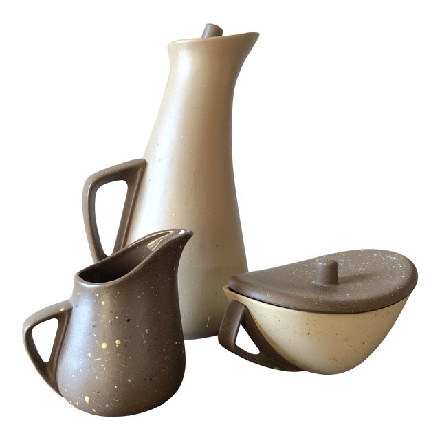 MidCentury Studio Pottery Coffee, Creamer & Sugar Set 3 Piece Set