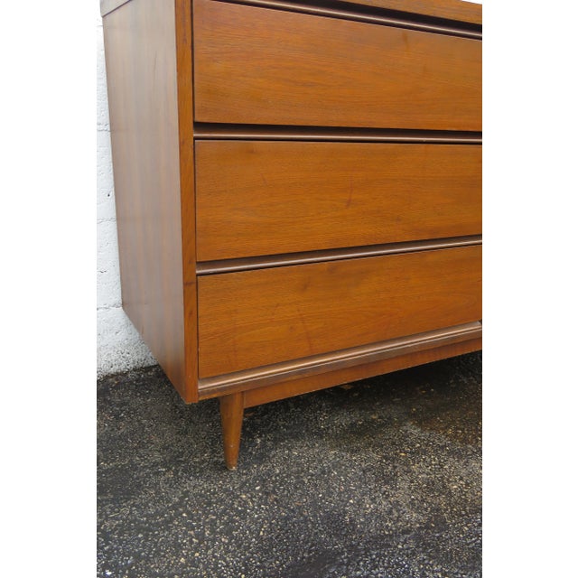 Brown Mid Century Modern Low Dresser Bathroom Vanity For Sale - Image 8 of 12