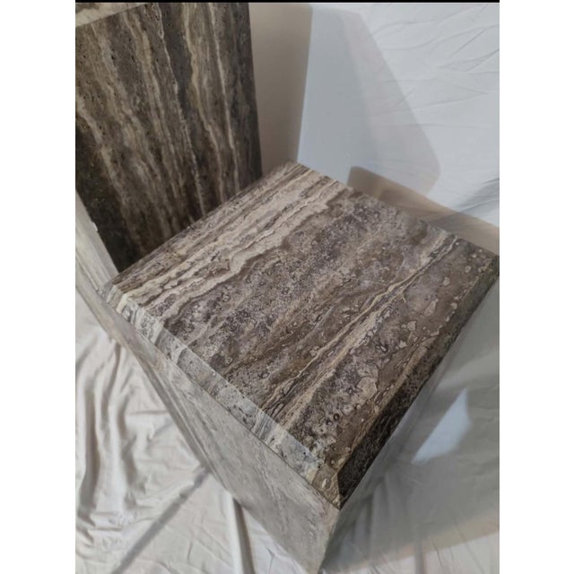 Stone Stunning Pair of Travertine Pedestals For Sale - Image 7 of 9
