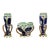 Rare set of 3 Art Nouveau objects consisting of 2 identical vases and a matching jardinière, made of barbotine or majolica...