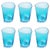 2020s Summer Kampari 6-Piece Set Glass Tumblers, Aqua Blue For Sale - Image 5 of 5