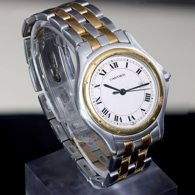 Cartier Panthère Cougar 187904 33mm Two-Tone 18k Circa 1990 Watch For Sale - Image 9 of 14
