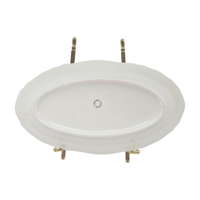 French Country Mid-Century Limoges France White Porcelain Scalloped Oval Platters, Set of 2 For Sale - Image 3 of 8