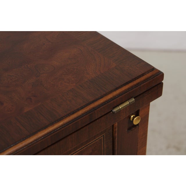 Pair Baker George III Burl Walnut Bachelor Chests For Sale - Image 13 of 17