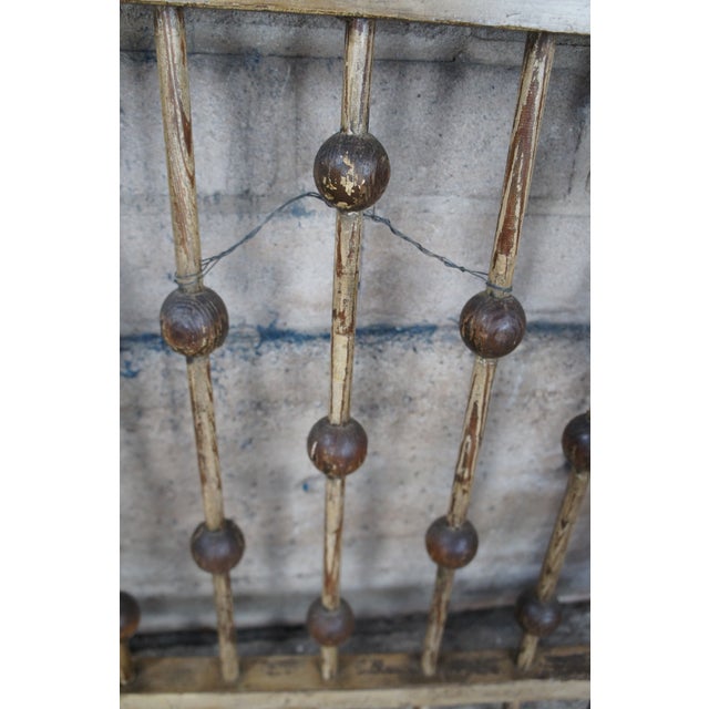 Mid 20th Century Vintage Victorian Ball & Stick Oak Fence Gate Door Architectural Salvage For Sale - Image 5 of 11