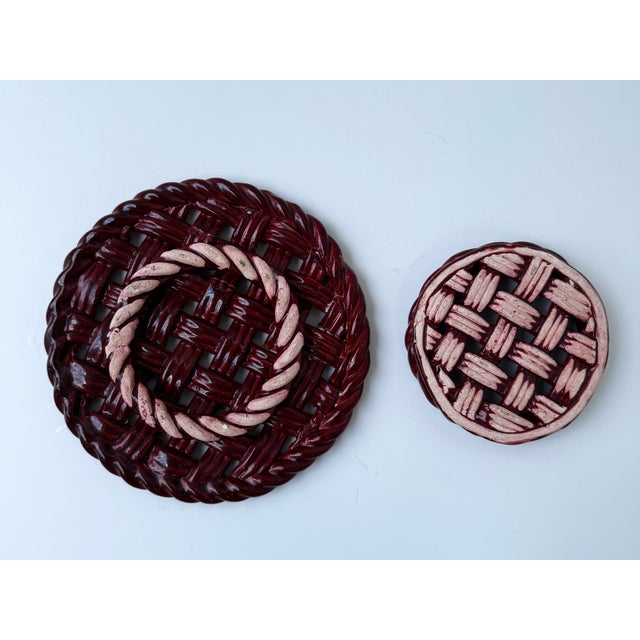 1920s Vintage Vallauris France Ceramic Trivets – Massier Style For Sale - Image 5 of 5