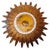 Gold Large Spanish Crown Sunburst Fixture in Gilt Metal Curve Glass, 1950 For Sale - Image 8 of 8