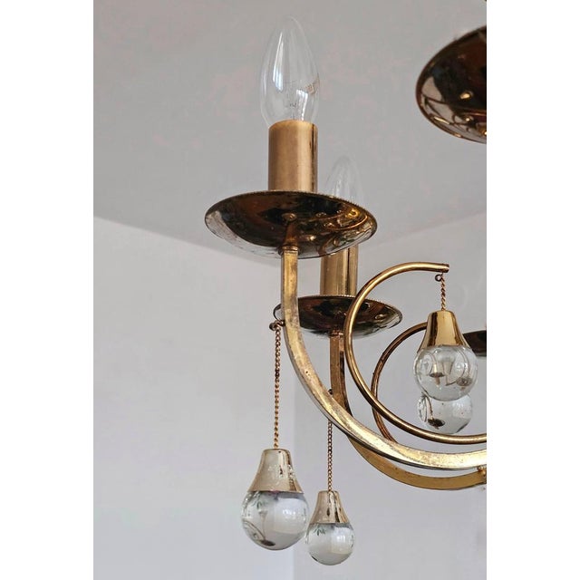 Mid-Cenrury Crystal and Gilt Bronze Chandelier by Gaetano Sciolari, 1960s For Sale - Image 11 of 14