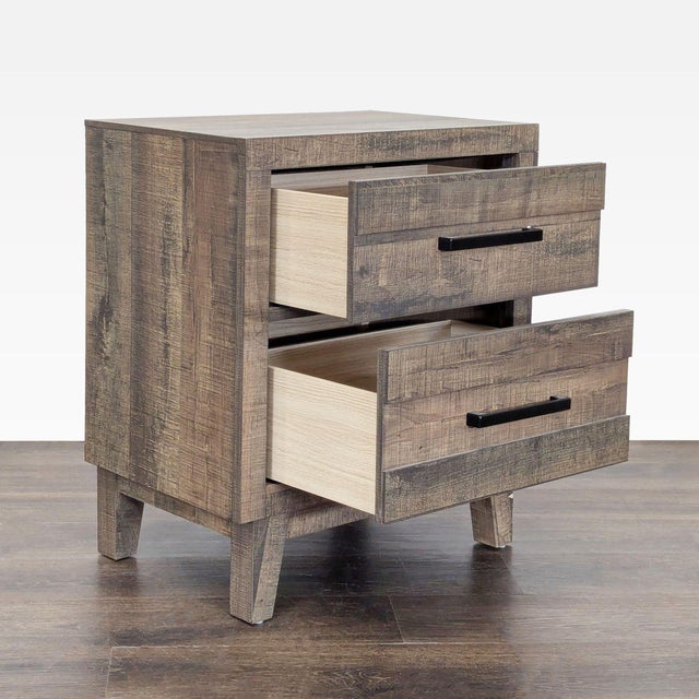 Rustic Crown Mark Rustic Two Drawer Nightstand For Sale - Image 3 of 10