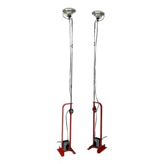 Modern Italian Toio Floor Lamps by Achille Pier Giacomo Castiglioni for Flos, 1970s, Set of 2 For Sale