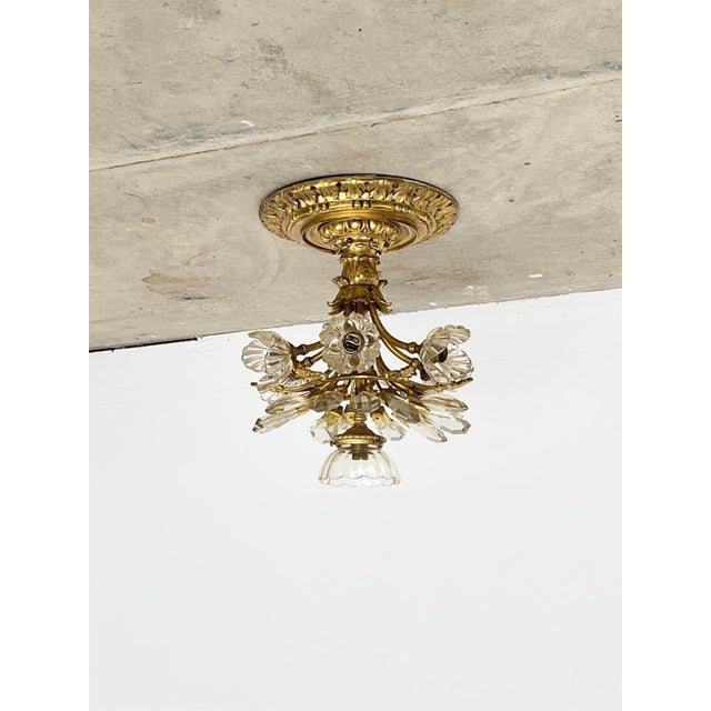 Bronze Ceiling Light with Flower Bouquet Pendants, 1920s For Sale - Image 14 of 14