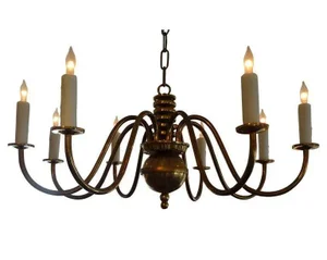 Italian Mid-Century Modern Gaetano Sciolari Style Brass Chandelier